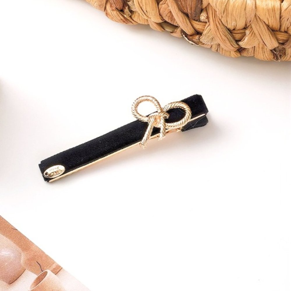 Black Velvet Bow Hair Clip